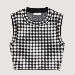 Sandro checkered knit top and vest
